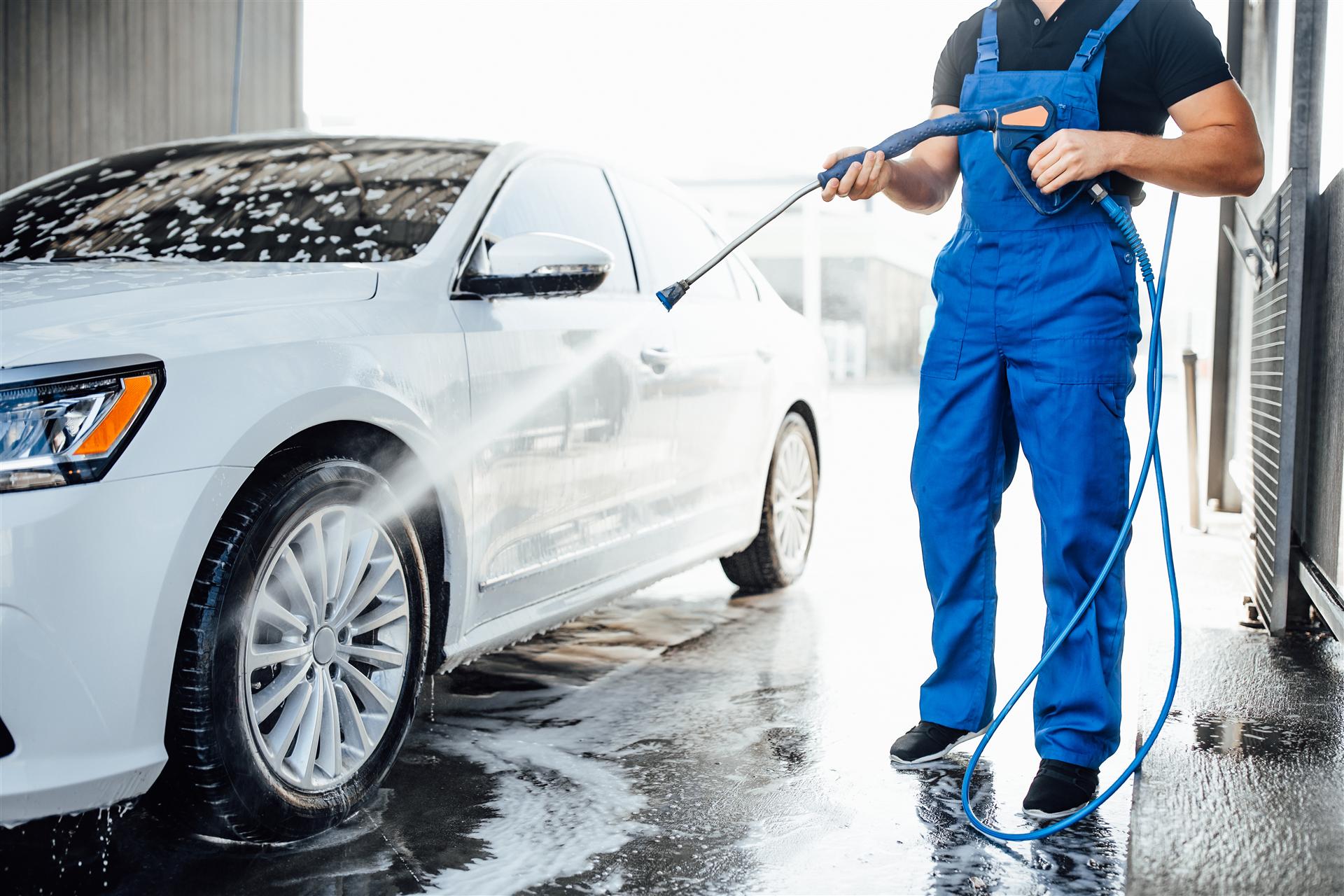 Professional car wash service at Sparkle & Shine